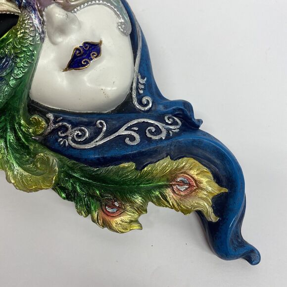 Design Toscano Wall Mask of Venice Peacock 6.5" x 13.5" Mardi Gras - READ - Picture 5 of 14